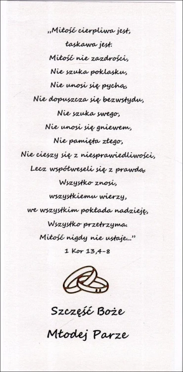 Karnet Ślub "Hymn Miłości" ręcznie robiony - 54170