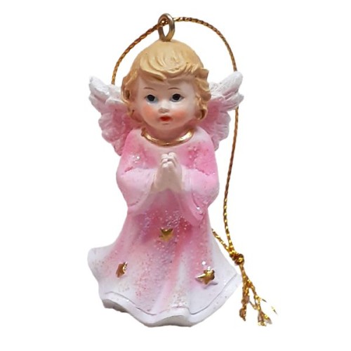 Figura Anioł wiszący 6cm (róż/nieb) różne wzory - 54160