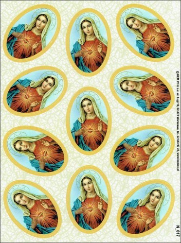 Naklejki Serce Matki Bożej (11 naklejek) - 63422