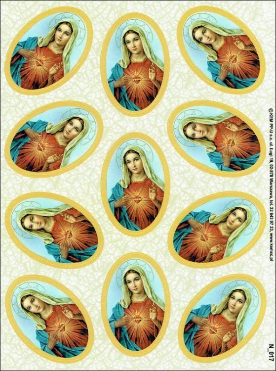 Naklejki Serce Matki Bożej (11 naklejek) - 63422