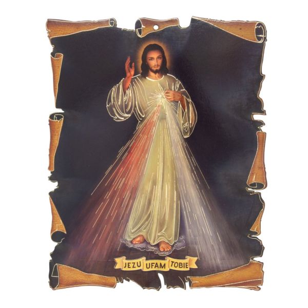 Obrazek na płycie 18x23cm Jezu Ufam Tobie - 53366
