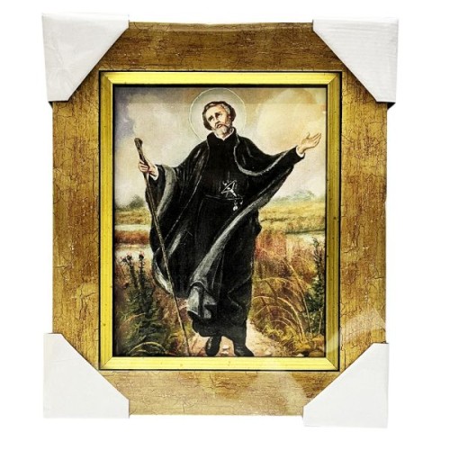 Obraz 20x25cm Św. Andrzej Bobola rama złota ze wstawką - 53355