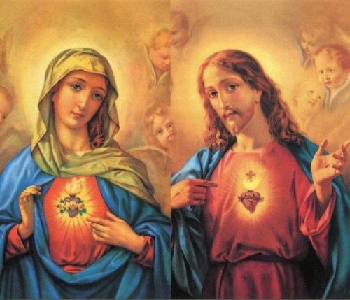 Folder składany Niepokalane Serce Maryi Najświętsze Serca Pana Jezusa. Ofiarowanie dnia małej duszy - 53205
