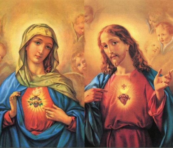 Folder składany Niepokalane Serce Maryi Najświętsze Serca Pana Jezusa. Ofiarowanie dnia małej duszy - 53205