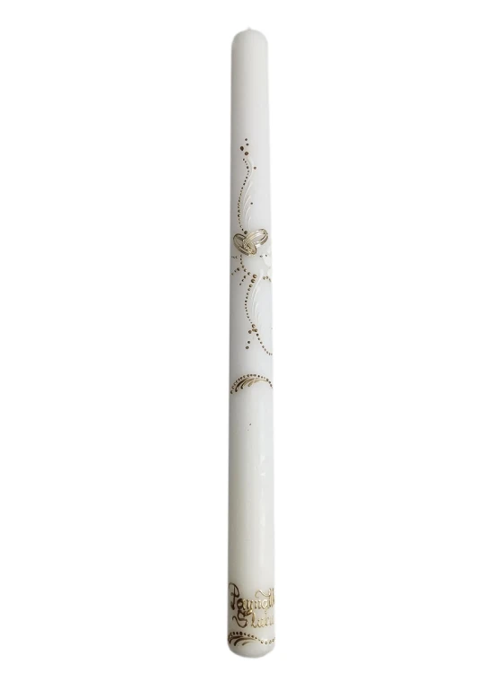 Świeca Ślub - gołąbki ręcznie zdobiona - 53165