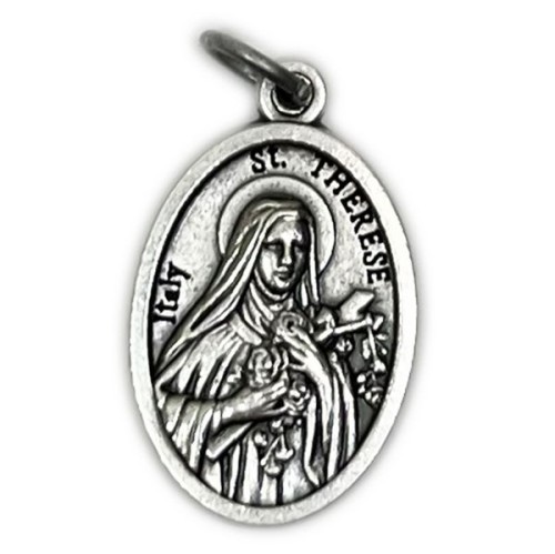 Medalik metalowy Św. Teresa/ Róża 2cm - 52879