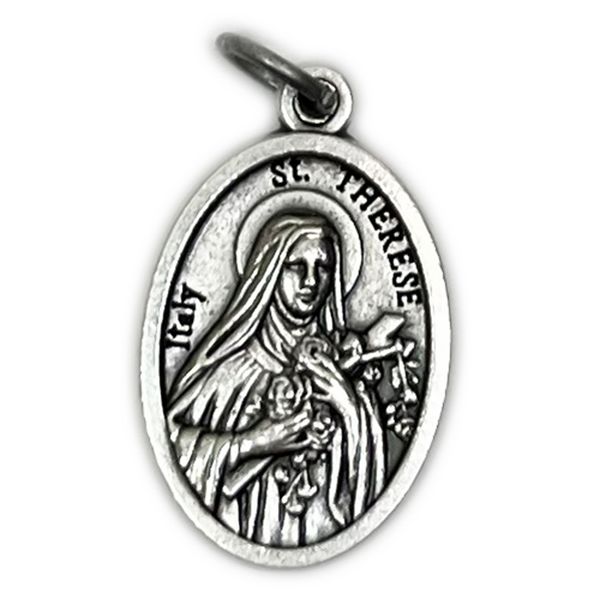 Medalik metalowy Św. Teresa/ Róża 2cm - 52879