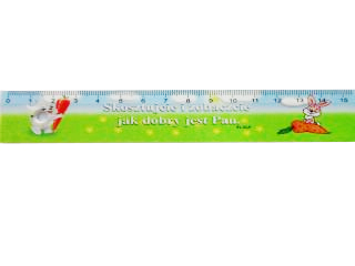 Linijka BIAŁA wąska z rysunkami /15cm/ - 52408
