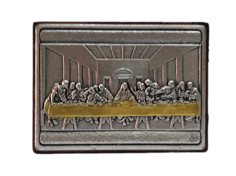 Obrazek 4x6cm Ostatnia Wieczerza stojący metalowo - drewniany - 52231