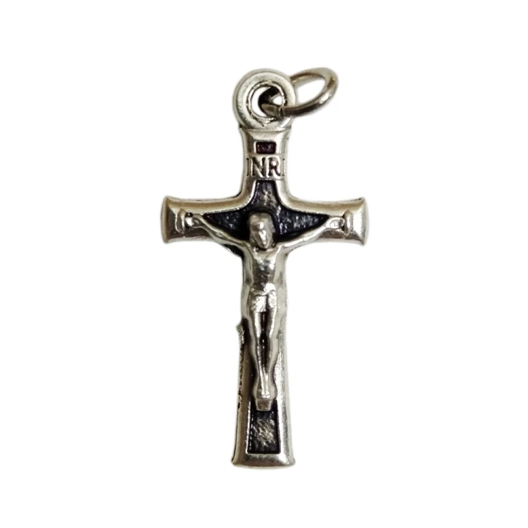Krzyżyk do różańca metalowy 2,5 cm włoski prosty - 52159