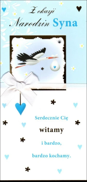 Karnet Narodziny Córki/Syna (SATYNOWA)                                         DL SN - 50931