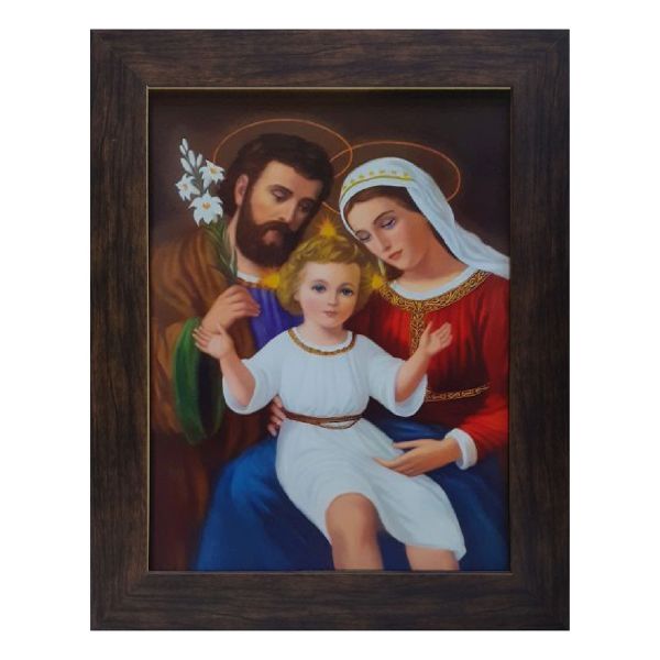 Obraz 20x25cm Święta Rodzina rama płaska brązowa - 50155