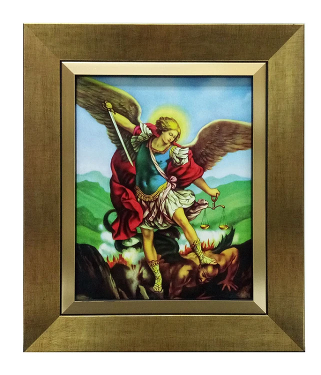 Obraz 20x25cm Michał Archanioł rama złota - 47667