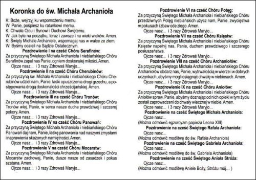 Koronka do św. Michała Archanioła -folder - 45433
