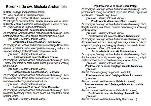 Koronka do św. Michała Archanioła -folder - 45433