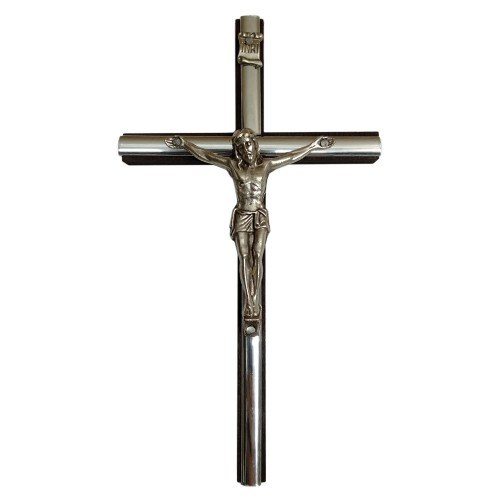 Krzyż wiszący drewniany h16cm WENGE wąski z wkładką - 43736