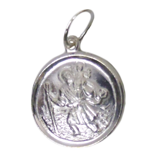 Medalik srebrny pr.925 Św.Krzysztof okrągły 1,2cm 1g - 43573