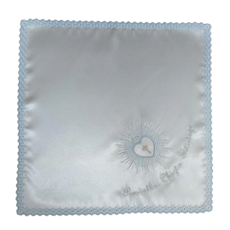 Szatka Chrzest kwadrat niebieska serce w promieniach                          PAJ - 42989