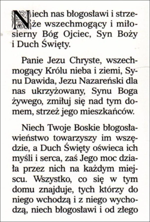 Składanka Błogosławieństwo domu. Niech nas błogosławi i strzeże wszechmogący i miłosierny Bóg Ojciec ... - 41924