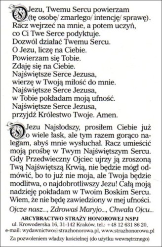 Obrazek Nowenna ufności. O Jezu, Twemu Sercu powierzam (tę osobę/zmarłego/intencję/sprawę) ... - 41921