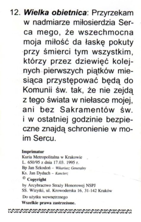 Składanka Obietnice Pana Jezusa przekazane św. Małgorzacie Marii Alacoque dla czcicieli ... - 41914