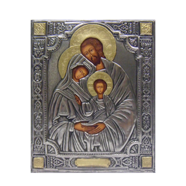 Ikona 19x23cm Św. Rodzina (metalowa na drewnie) - 41829
