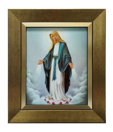 Obraz 20x25cm Matka Boża Niepokalana w różach rama złota - 41645