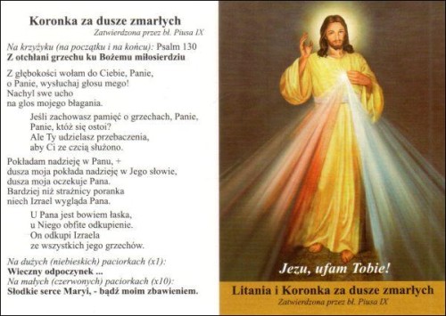 Litania i Koronka za dusze zmarłych (obrazek składany) - 41592