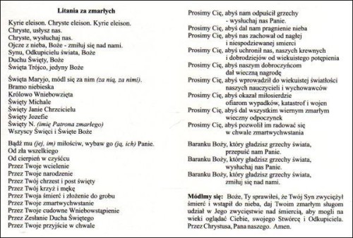 Litania i Koronka za dusze zmarłych (obrazek składany) - 41592