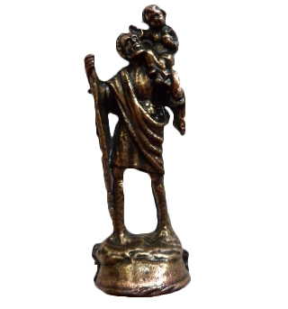 Figurka samoprzylepna Św. Krzysztof h4cm mosiądz - 40262