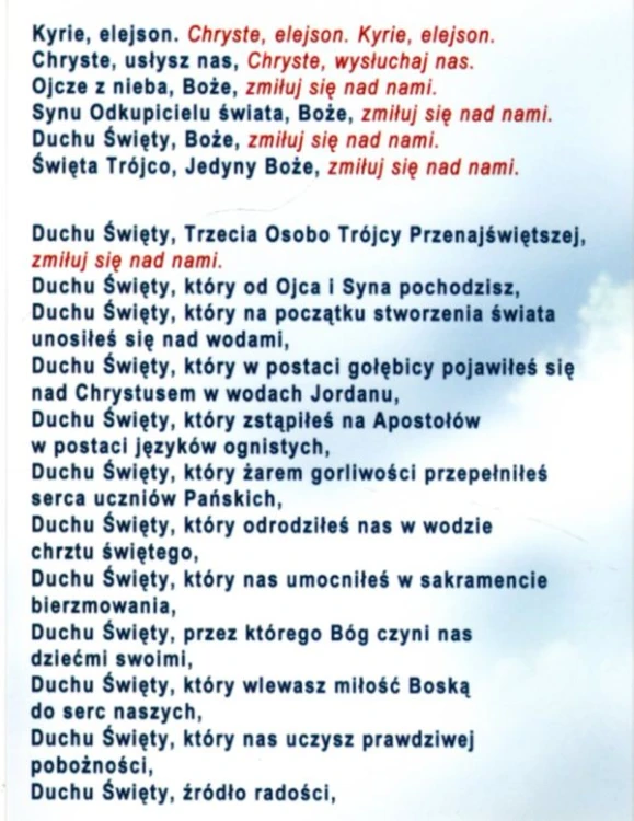 Litania do Ducha Świętego FOLDER - 40252