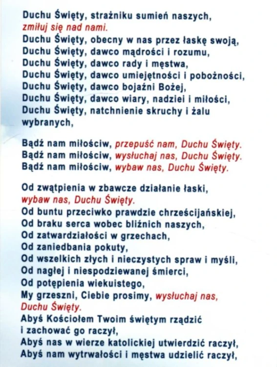 Litania do Ducha Świętego FOLDER - 40252
