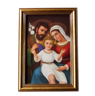 Obraz 10x15cm Święta Rodzina lilijka      rama złota - 38514