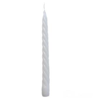 Świeca stołowa kandelabr kręcona biała długa 25cm - 38419