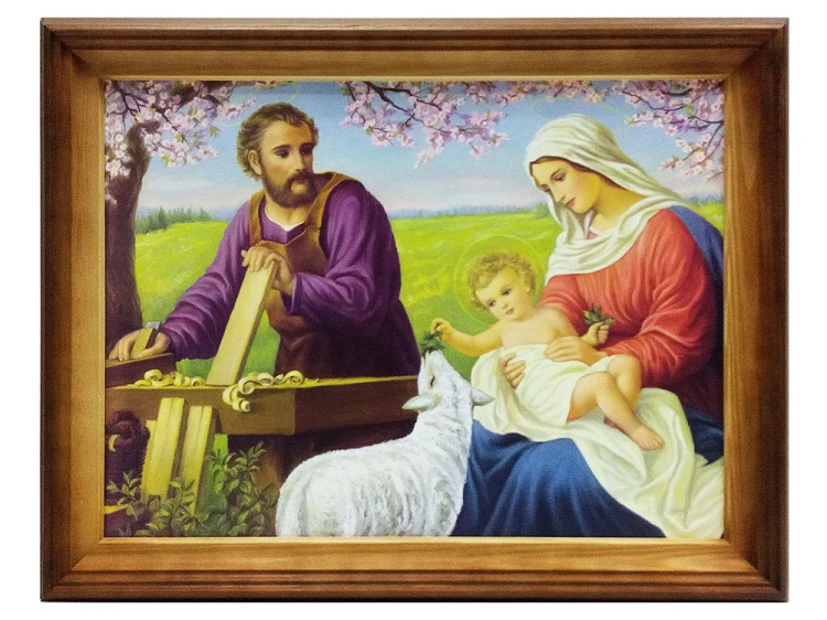 Obraz 30x40cm Święta Rodzina (jabłonka) rama drewniana - 37782