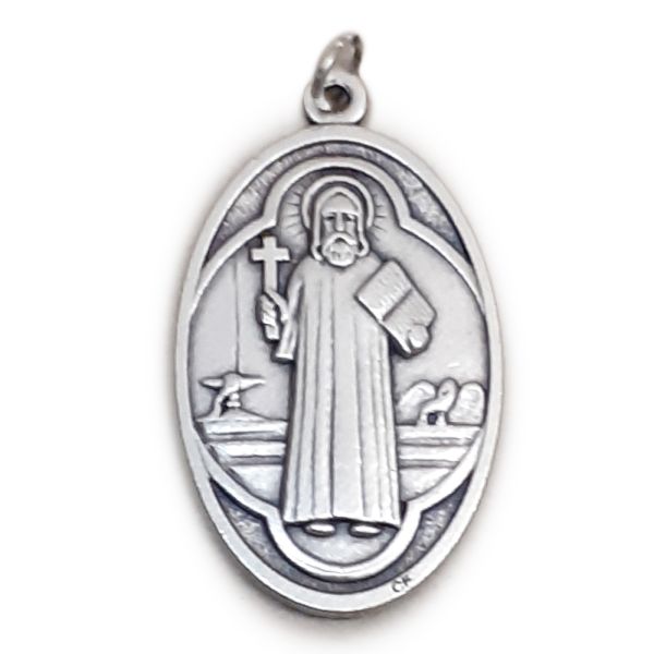 Medalik metalowy Św. Benedykt DUŻY (h4,5cm) - 37288