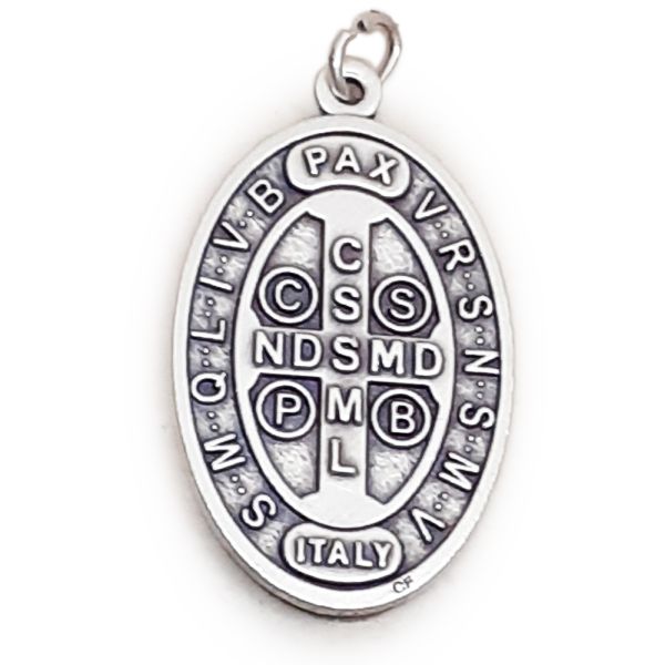 Medalik metalowy Św. Benedykt DUŻY (h4,5cm) - 37288
