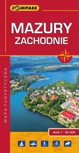 MAZURY zachodnie - mapa turystyczna - -, mapy, COMPASS, 2016 r., oprawa miekka - 36679 9788376056715