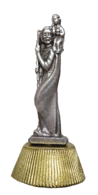 Figurka samoprzylepna Św. Krzysztof metalowa h6cm - 36448