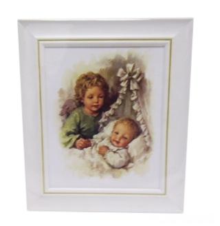 Obraz 27x32cm Anioł Stróż zielona sukienka - 35990