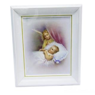 Obraz 27x32cm Anioł Stróż zasłona                                          (12) - 35985