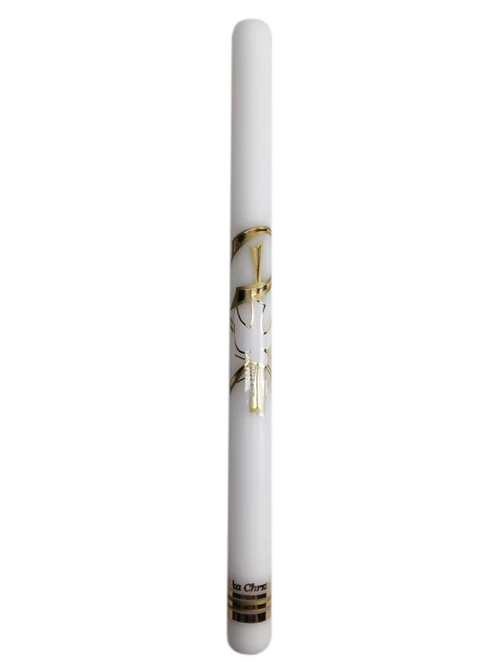 Świeca chrzest - gołąb złoty (kalkomania) - 35523