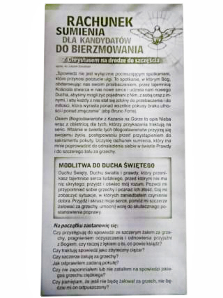 Rachunek sumienia dla kandydatów do bierzmowania - ks. Leszek smoliński  (opr.)  - 33077