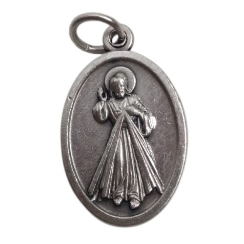 Medalik metalowy Jezu Ufam Tobie /róża - 31719
