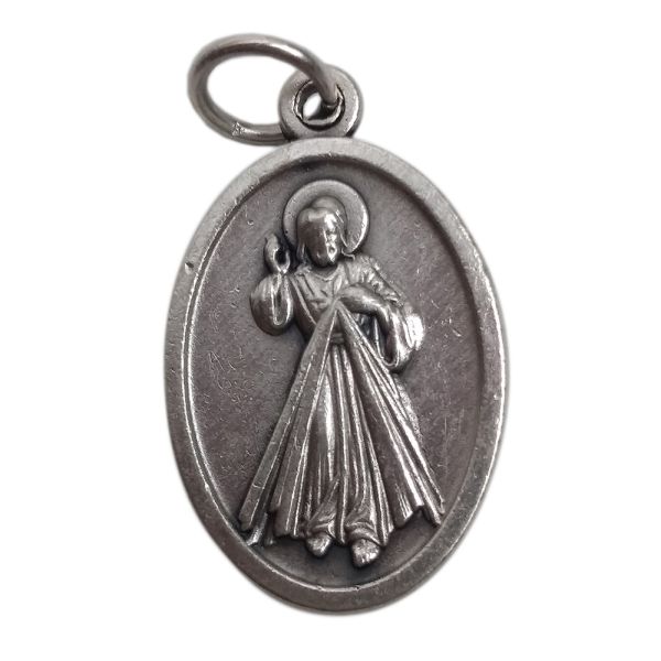 Medalik metalowy Jezu Ufam Tobie /róża - 31719