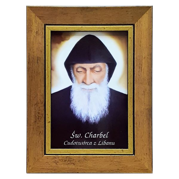 Obraz 10x15cm Święty Charbel rama złota 307 - 31696