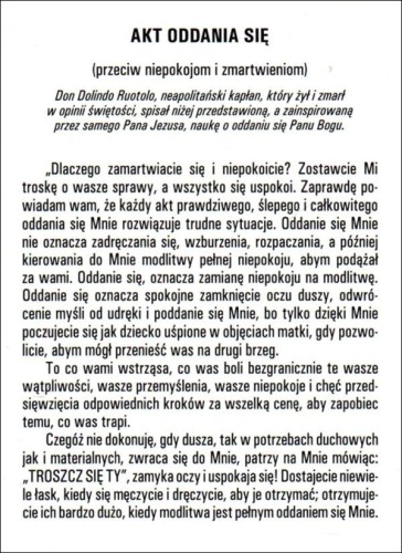 Folder "AKT ODDANIA SIĘ przeciw niepokojom i zmartwieniom" - 30584