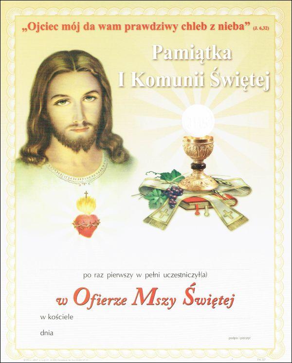 Obrazek Pamiątka I Komunii Świętej. Pan Jezus, hosta - 28797