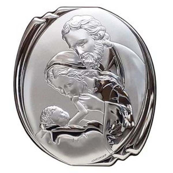 Obraz srebrny 14x16cm Św. Rodzina owal - ! - 27380