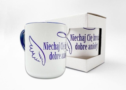 Kubek - Niechaj Cię bronią anioły - GRANATOWY - 25657